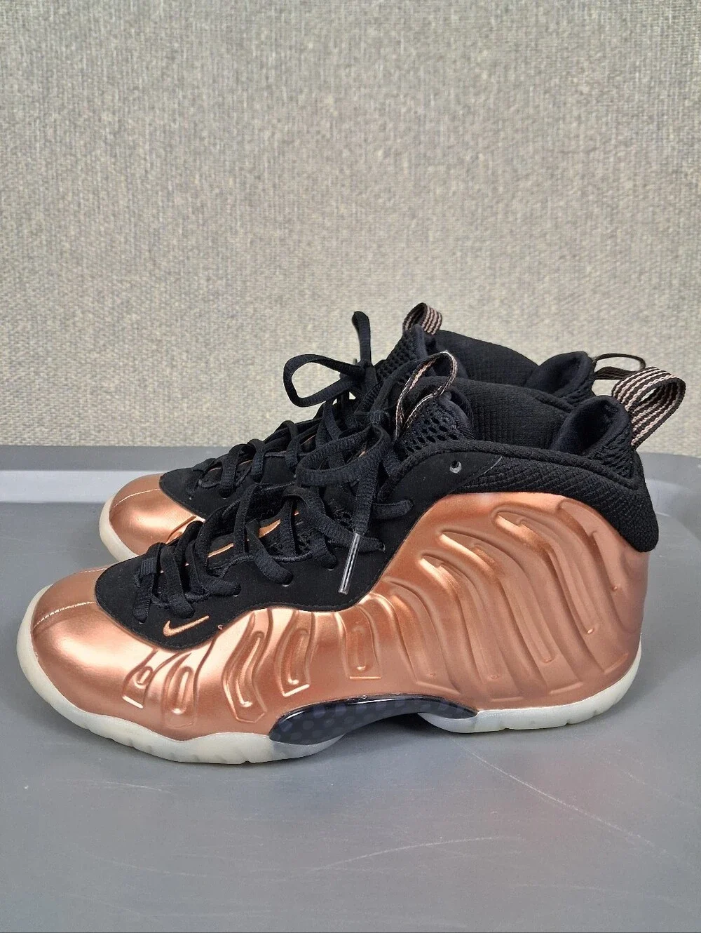 Nike Little Posite One Shoes Kids 5.5Y Black Metallic Copper Basketball Athletic